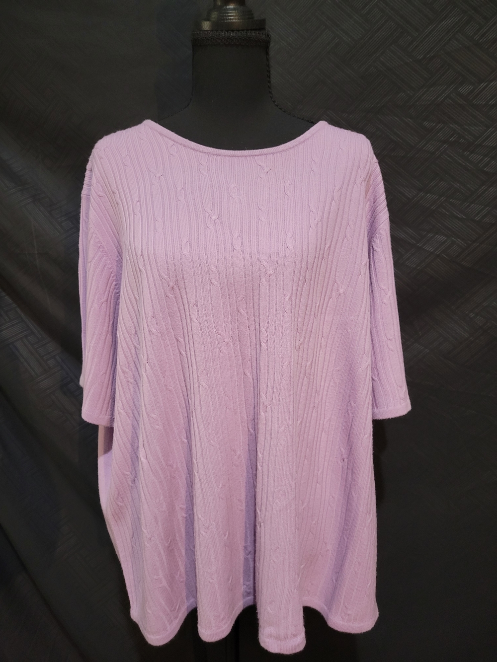 Prophecy Sag Harbor Purple Cable Knit Top 3X Women Vintage Stretch Soft Ribbed